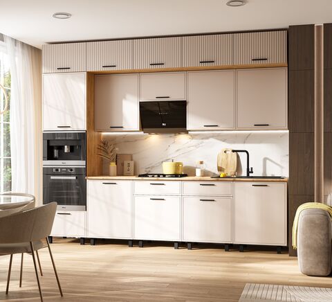 Кухня Бьянка 3,0/1080м (Кашемир, Дуб Крафт (Дуб вотан))