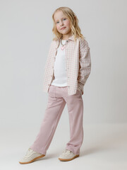 брюки  для девочки  КР 400786/розовый лед к601