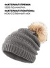 Картинка шапка Skully Wear MQZZM-430 light grey - 3