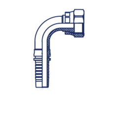 Фитинг DN 12 ORFS (Г) 13/16 (90) накидная гайка POWERMASTER