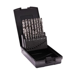 Набор сверл по металлу 1-10мм 19шт DIN338 HSS-G 118° (пл. кейс) Terrax by Ruko A214214RO