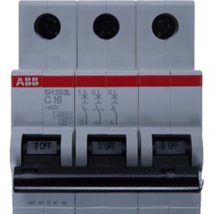 Выключатель автоматический модульный ABB SH203L 3п C 16А 4.5кА C16 2CDS243001R0164