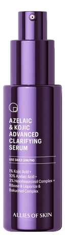 Сыворотка с азелаиновой и койевой кислотами, Allies of Skin Azelaic & Kojic Advanced Clarifying Serum, 30мл
