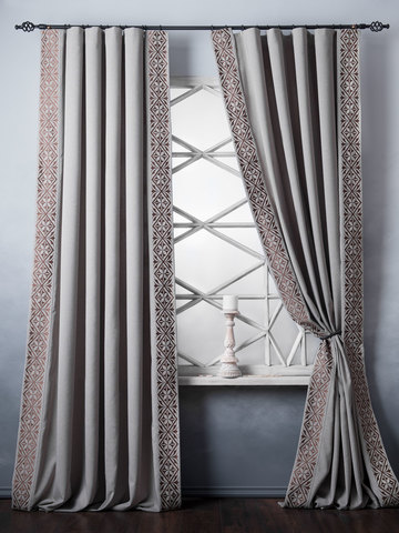 Комплект штор Капри бежево-серый
