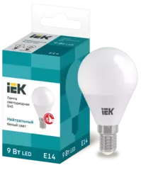 Лампа светодиодная ECO G45 шар 9Вт 230В 4000К Е14 IEK LLE-G45-9-230-40-E14