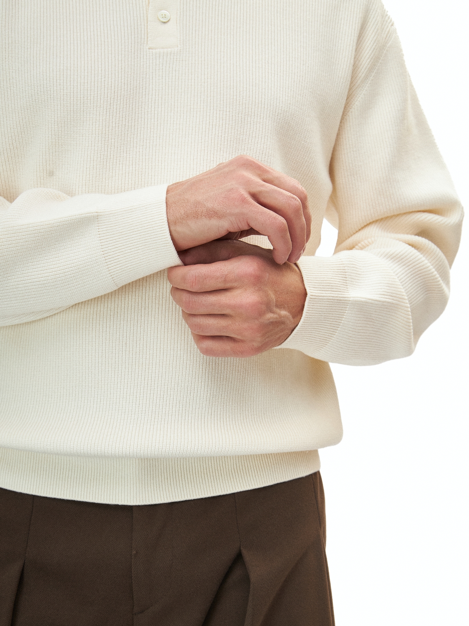 Джемпер-поло Laine молочного цвета