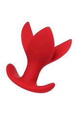 Красная силиконовая расширяющая анальная пробка Flower - 9 см. - 