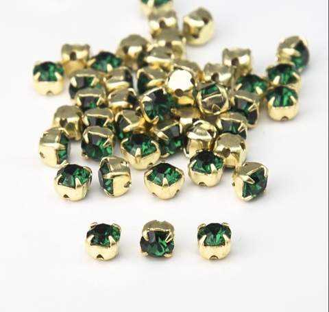 Шатоны в оправе Preciosa Maxima SS16 (4 мм) Emerald
