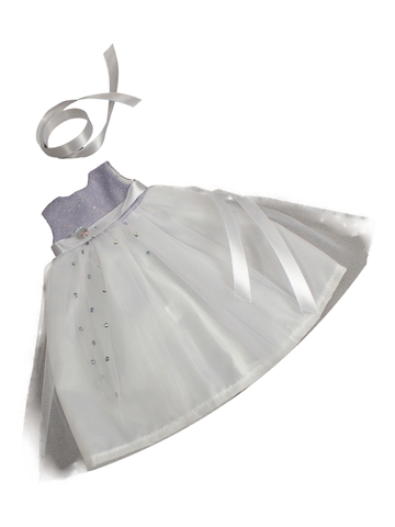 Платье с фатиновой юбкой - Белый. Одежда для кукол, пупсов и мягких игрушек.