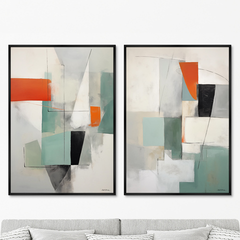 ArtNoMore - Набор из 2-х репродукций картин на холсте Summer colors geometry, 2024г.
