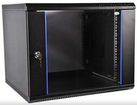 Шкаф ЦМО ШРН-Э-6.350-9005 телекоммуникационный настенный разборный 6U (600 × 350) дверь стекло, цвет черный