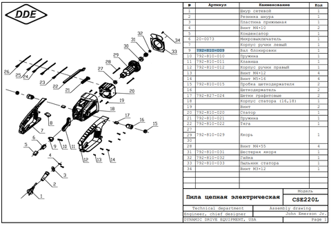 Кнопка DDE CSE220L блокировки выключателя (792-810-009)