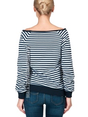 Женская кофта в морском стиле - Магазин тельняшек.ру 8-800-700-93-18Свитшот в морском стиле с заниженным плечом в Магазине тельняшек