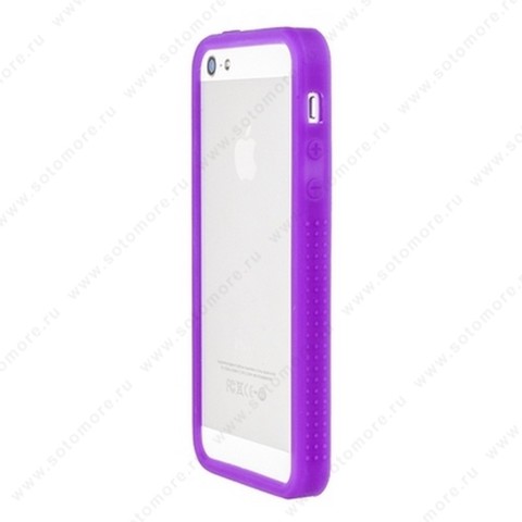 Бампер силиконовый для iPhone SE/ 5s/ 5C/ 5 фиолетовый