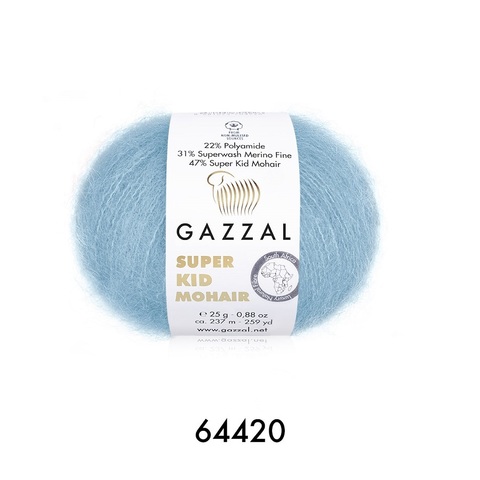 Пряжа Gazzal Super Kid Mohair цвет 64420