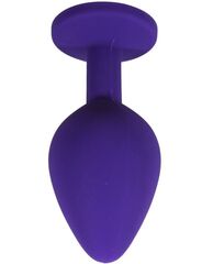 Фиолетовая анальная пробка с радужным кристаллом - 8 см. - 