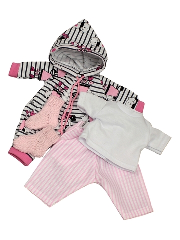 Комплект с кигуруми - Розовый. Одежда для кукол, пупсов и мягких игрушек.