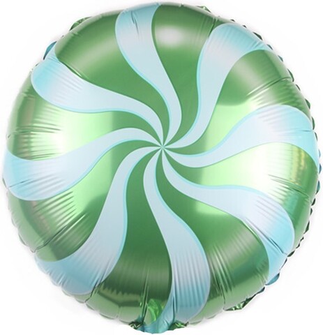 Шар круг Зелёный с голубым леденец, 45 см