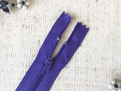 Молния брючная спираль полуавтомат, L 20 см, Т3, н/р, сине-фиолетовый