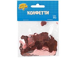 Конфетти фольга, Сердце, Розовое золото, 1,5 см, 20 г