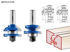 ЗУБР 41 x 23 мм, хвостовик 12 мм, набор фрез рамочных №2, Профессионал (28772-41.3-H2)
