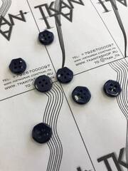 Пуговица пластиковая рубашечная четырехпрокольная (пластик, Сине-фиолетовый, 12)