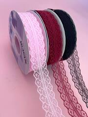 Лента кружево (3см*45м) Бледно-розовый, 1 шт.