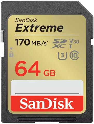 Карта памяти SanDisk 64GB Extreme SD UHS-I 4K Карта памяти SanDisk 64GB Extreme SD UHS-I 4K