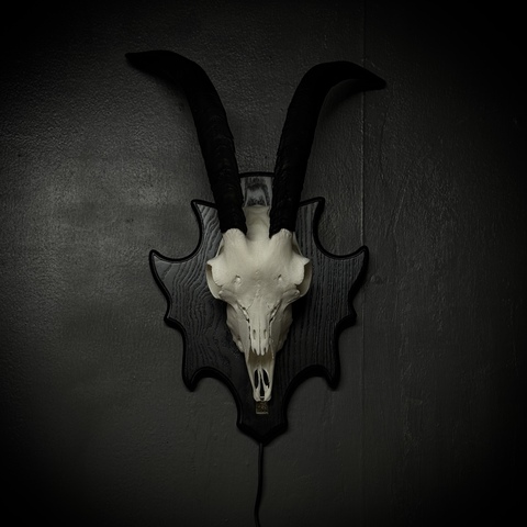 Череп козла на медальоне - ночник