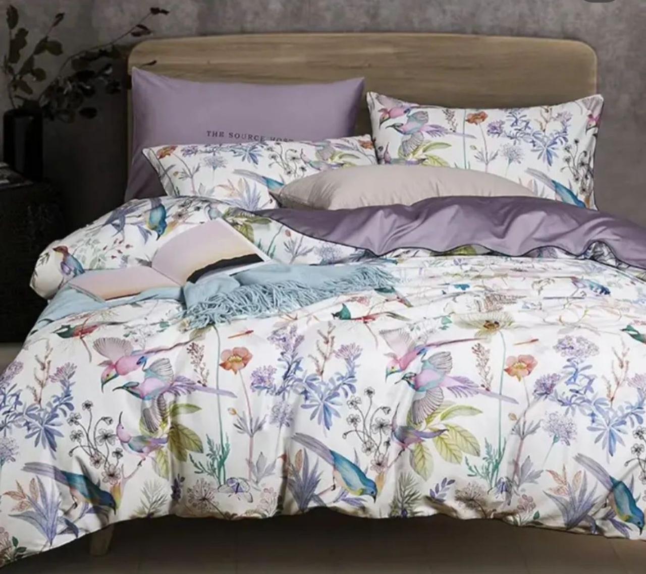 ZEPHYR HOME Комплект Полуторка Египетский хлопок Птичкм на сереневом