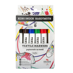 Набор маркеров для ткани 3205, круглых 2,5мм, 6цв: красн/син/зел/черн/желт/коричн, картон.упак.