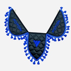 Вымпел тройной Foton (экокожа, черный с синей вышивкой)