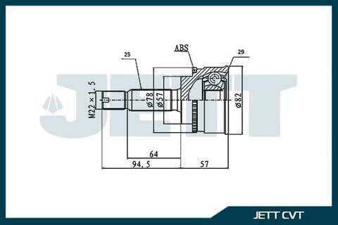 ШРУС внешний JETT V41-9112