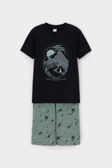 пижама  для мальчика  К 1528/24/черный,быстрее ветра