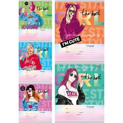 
          Тетрадь 24л., клетка, Проф-Пресс, скрепка, блок офсет, мелованный картон,"Дерзкие девчонки", 5 дизайнов в спайке