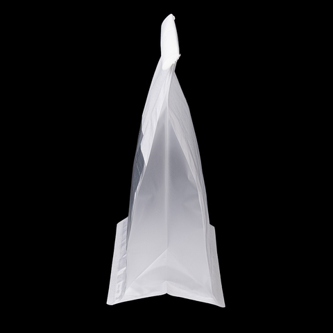 Пакет с прямоугольным дном 20,5*21*10 см с окном и зажимом, белый