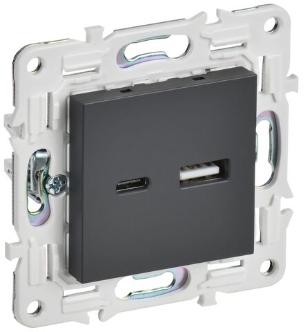 SKANDY Роз. USB A+C 18Вт SK-R13T титан IEK