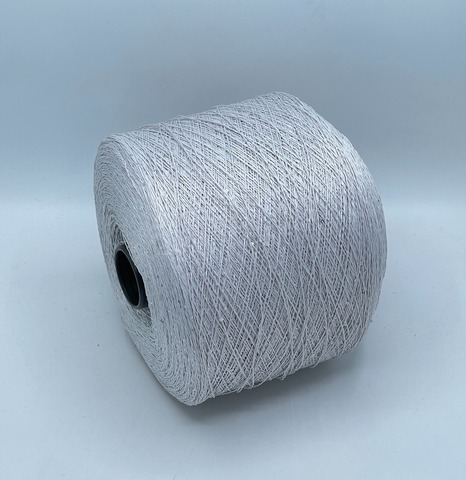 Бобинная пряжа, Linette Pailletes, 450м, 80% Лен, 20% Полиэстер(пайетка), Светло-серый+пайетка. 39386