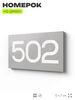Номер на дверь 502, табличка на дверь для офиса, квартиры, кабинета, аудитории, склада, серая 120х70 мм, Айдентика Технолоджи