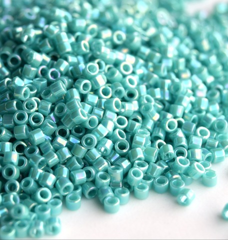 DBM-0166 Бисер цилиндрический Миюки делика 10/0 /Miyuki delica 10/0 Opaque Turquoise AB