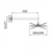 Cezares PORTA-TDDQ-30-01 PORTA-TDDQ-30-01 Верхний душ 300x300мм с кронштейном 350 мм, исполнение хром