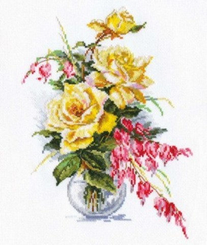 Желтые розы¶Размер: 21х29 см ¶Кол-во цветов: 27