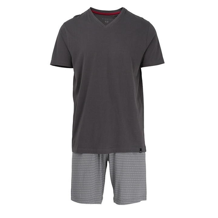 Мужская пижама с шортами темно-серая с узором BUGATTI 56013/4008 825