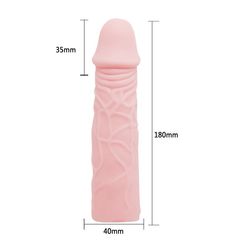 Удлиняющая насадка на пенис телесного цвета - 18 см. - 