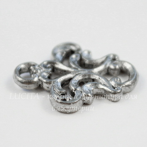 Коннектор Quest Beads "Флора" 16х13 мм (цвет-античное серебро)