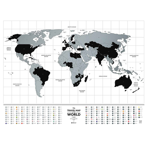 Скретч-карта мира Travel Map Flags World