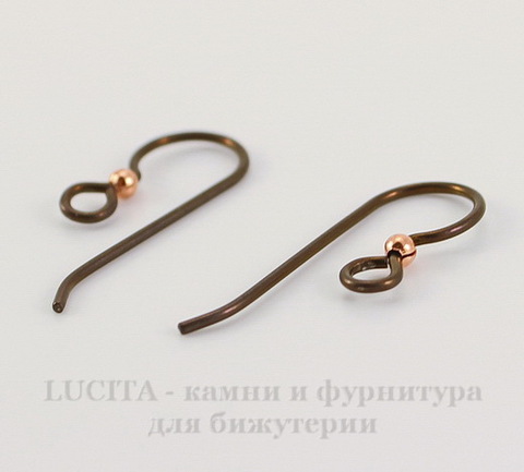 Швензы-крючки TierraCast с шариком 2 мм, 23х8 мм (цвет-античная медь), пара