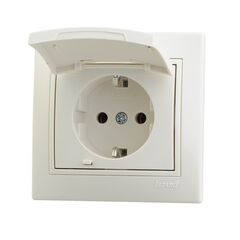 MIRA 701 0303 123 Розетка с/з с крышкой крем. с вст.