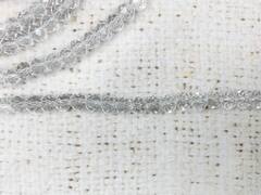 Бусины граненые Рондель, d 6 мм, (1уп=10нитей), белый