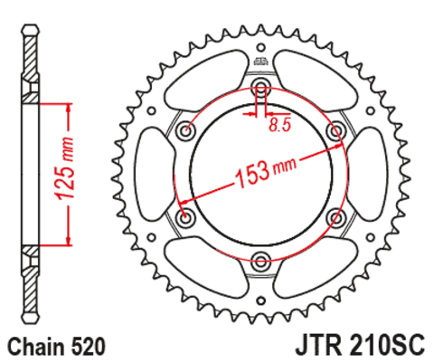 Звезда ведомая для мотоцикла JTR210.47 SC